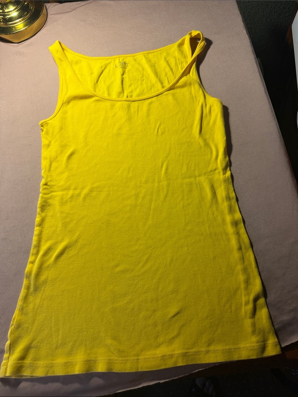 LOFT Vibrant Yellow Scoop Neck Tank